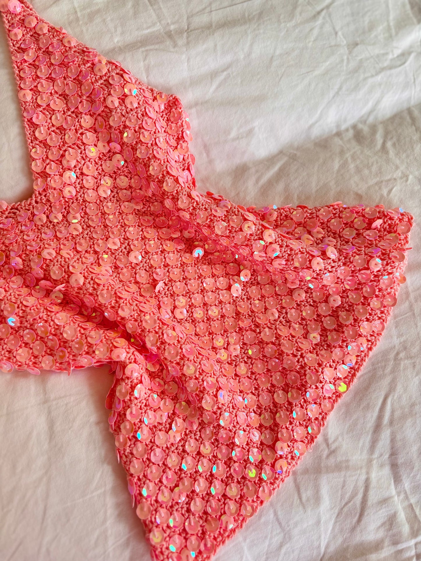 Top à sequin rose