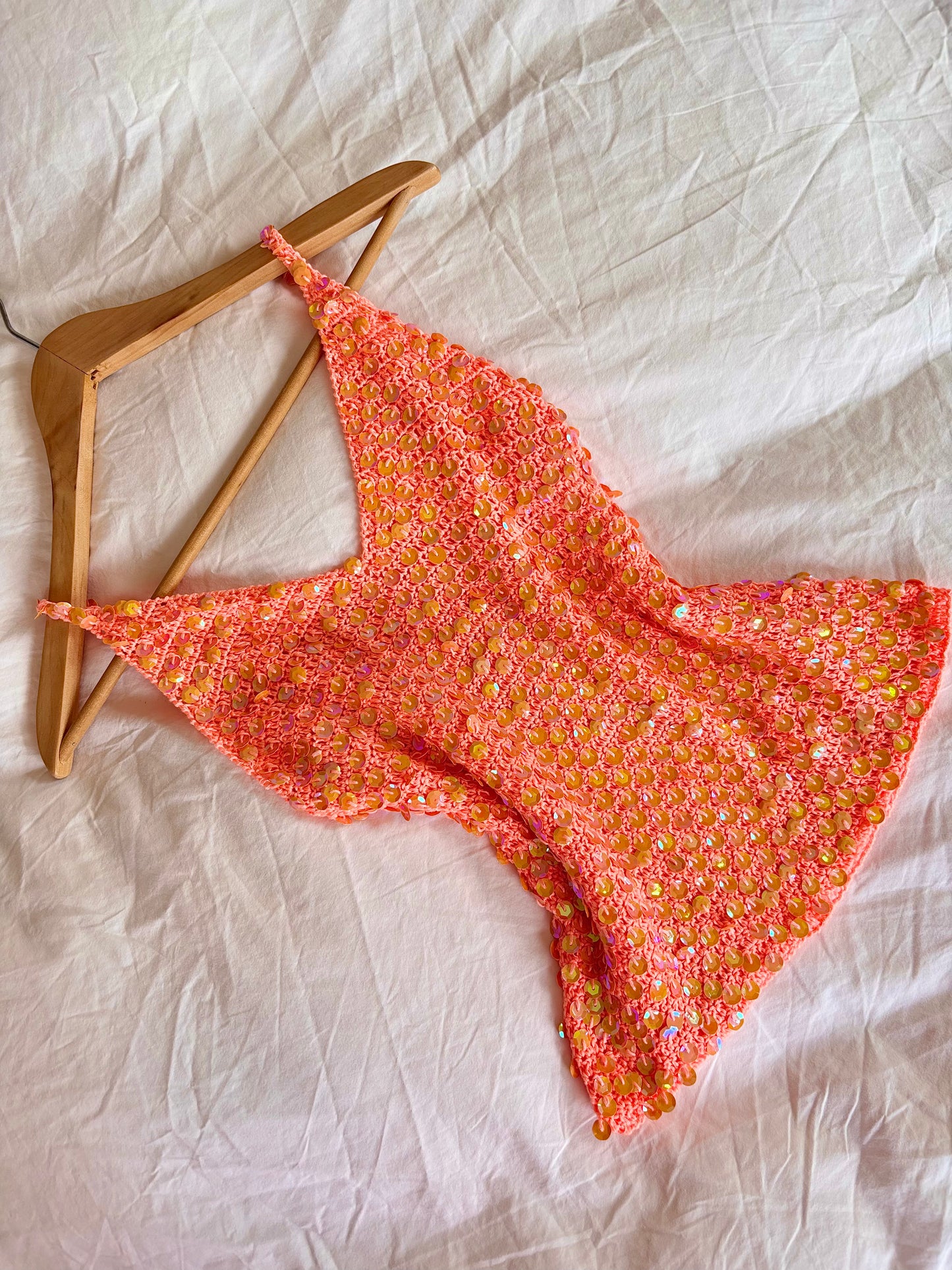 Top à sequin corail