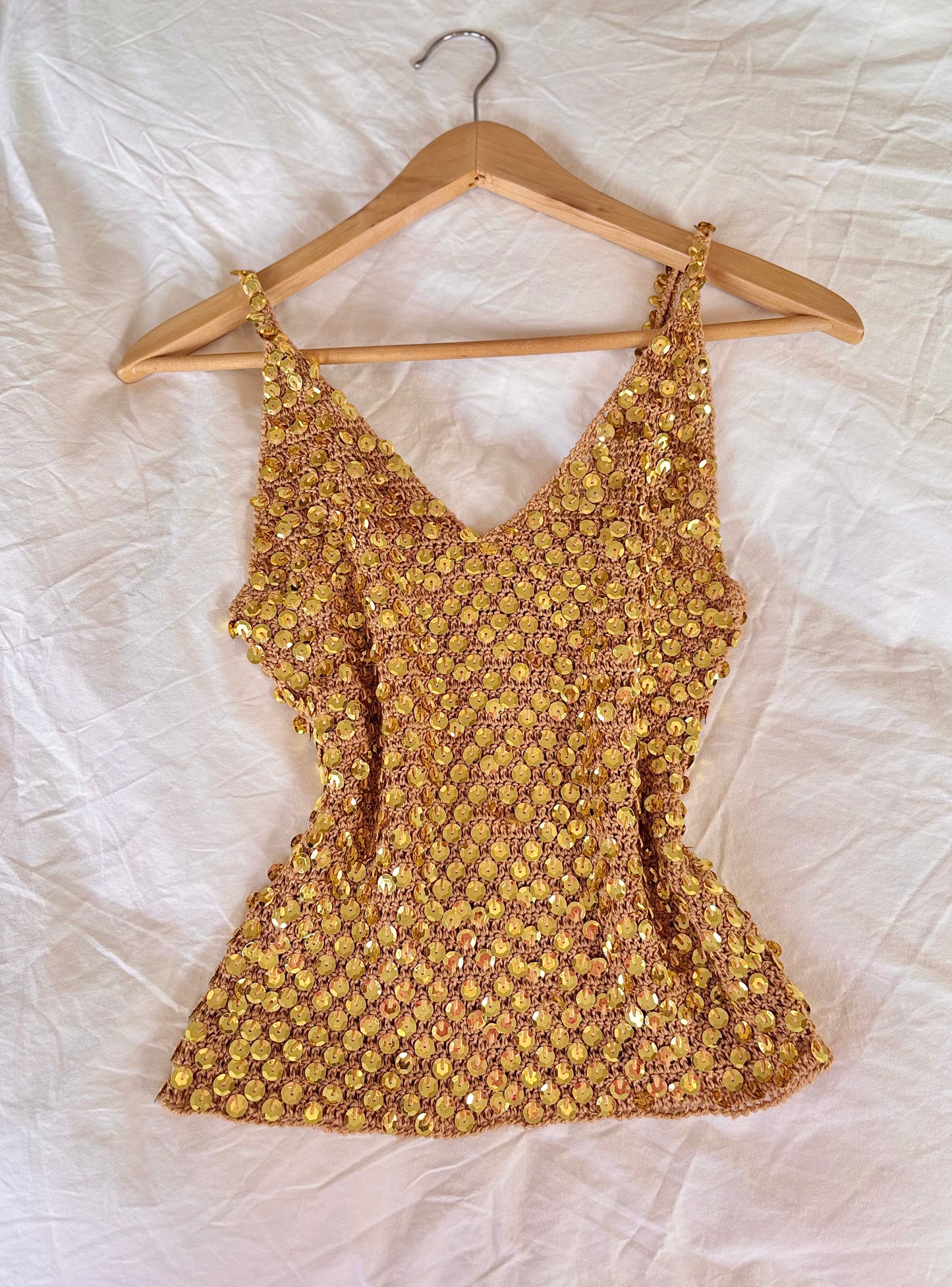 Top à sequin doré