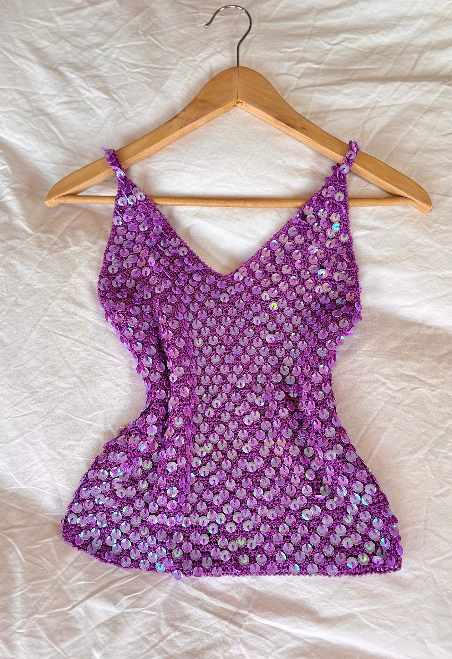 Top à sequin violet
