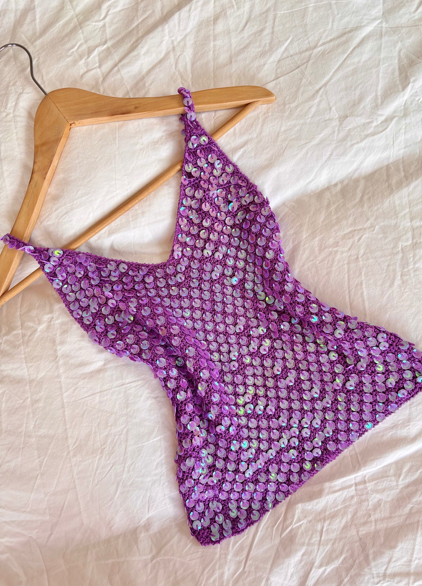 Top à sequin violet