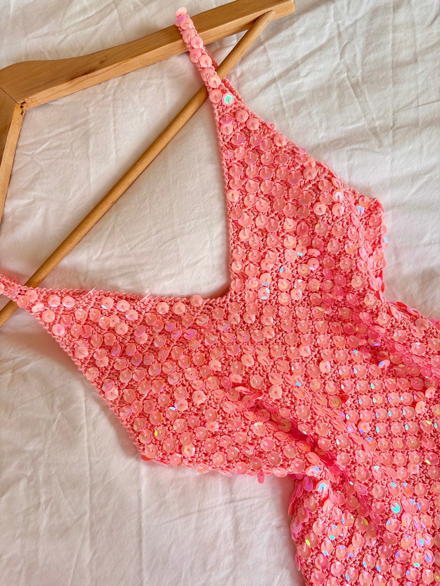 Top à sequin rose