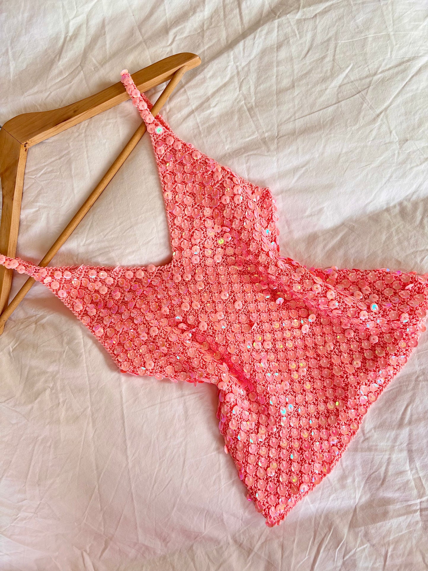 Top à sequin rose