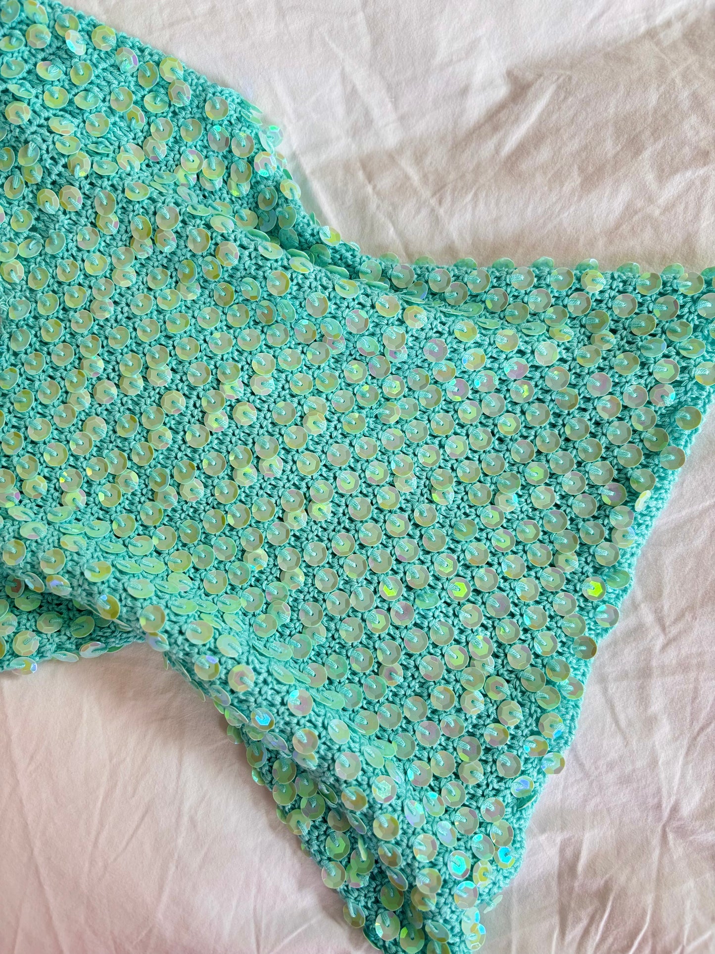 Top à sequin turquoise