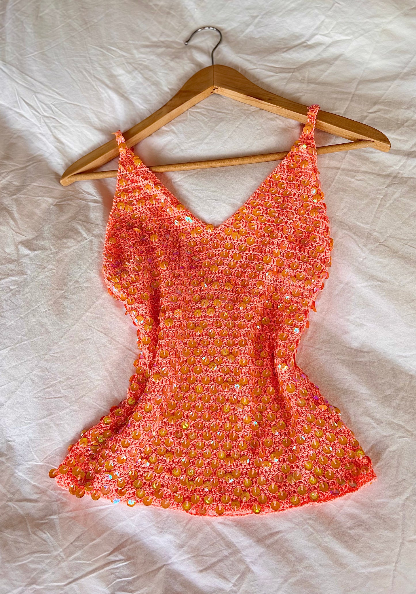 Top à sequin corail