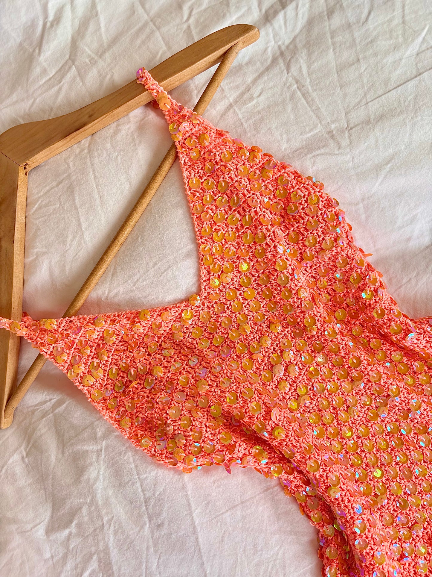 Top à sequin corail