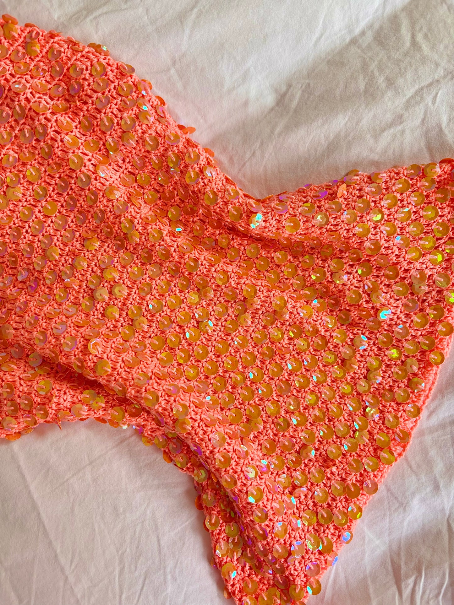 Top à sequin corail