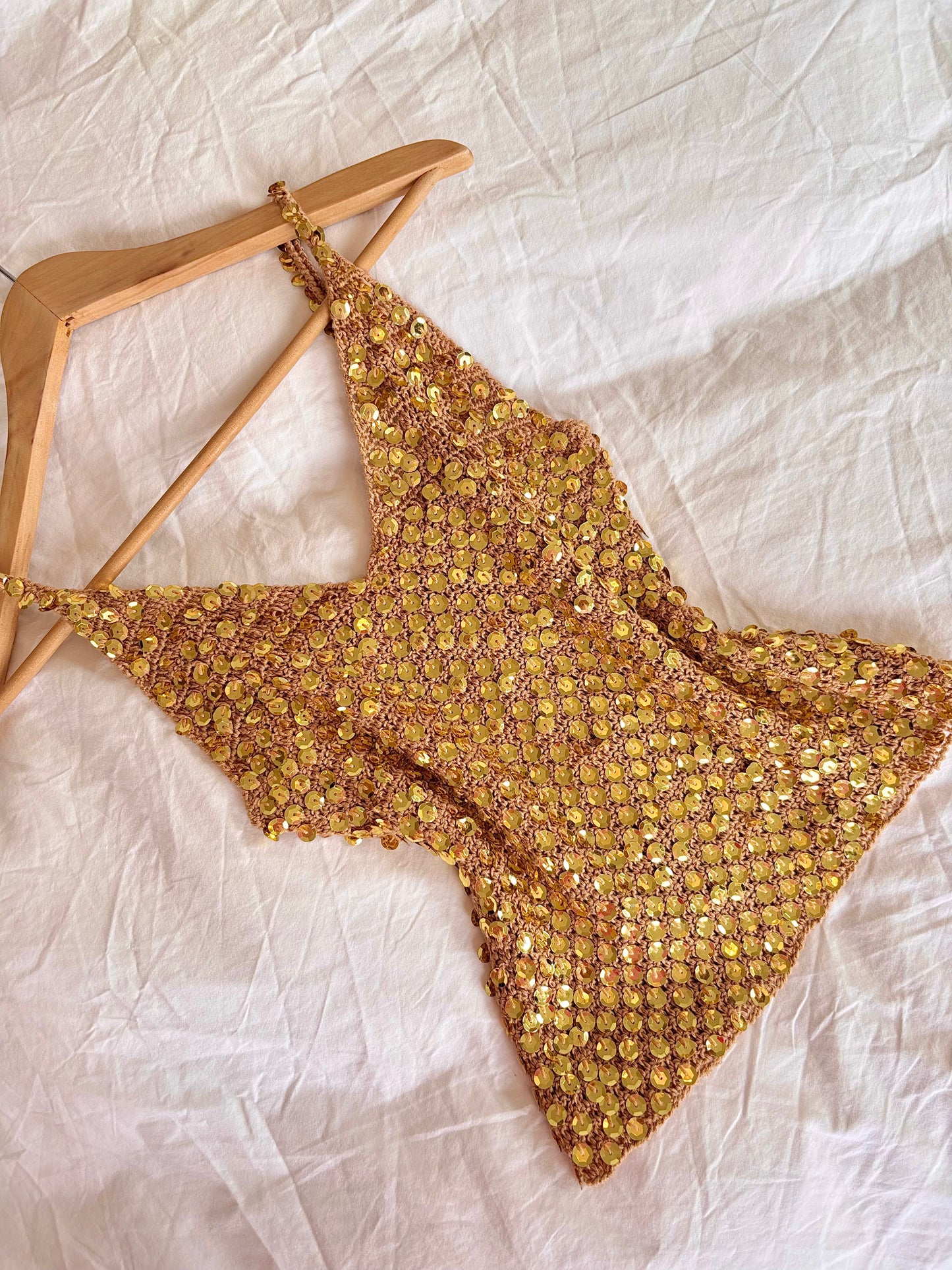 Top à sequin doré