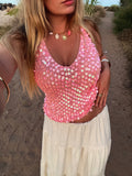 Top à sequin rose
