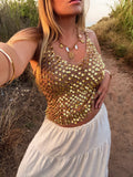 Top à sequin doré