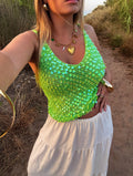 Top à sequin vert